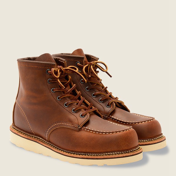 Red Wing Heritage Boots Classic Moc - 6-inchr Rough & Tough Leather - Brown - Mens FOM159687